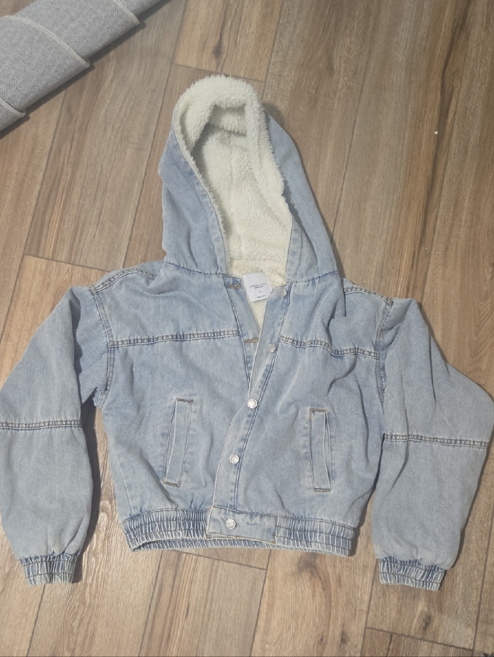 Sherpa Lined Denim Jean Hooded Jacket